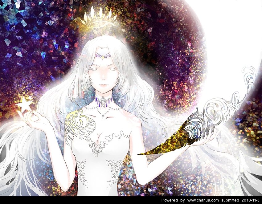 麦芽茶籽的插画作品 月神 插画中国 www.chahua.org