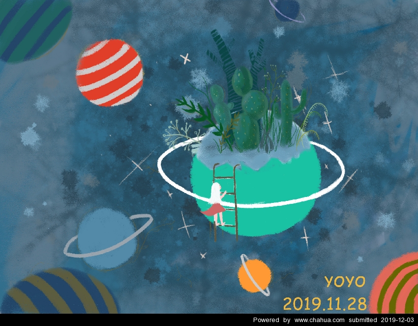 沉淀凝的插画作品 - 宇宙植物 - 插画中国 - www.chahua.org