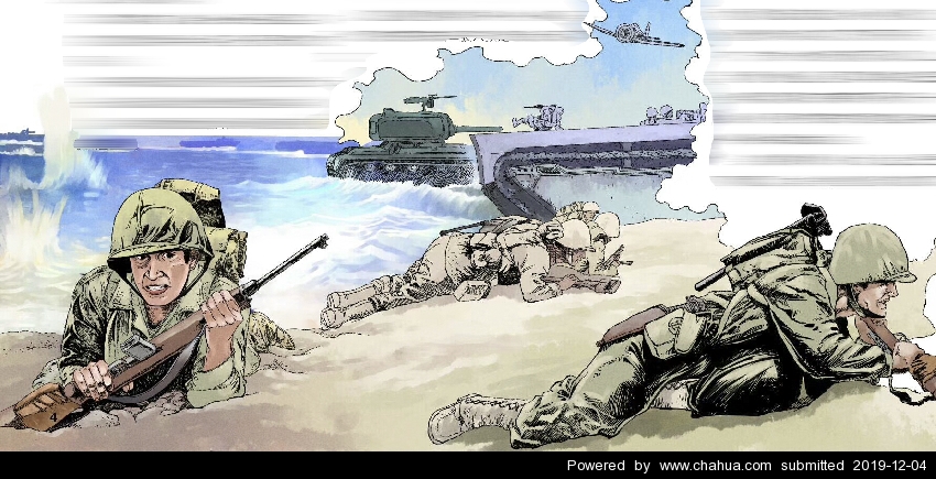 写实,传统连环画,小人书,写实插画,写实漫画,军事战争插画,二战漫画