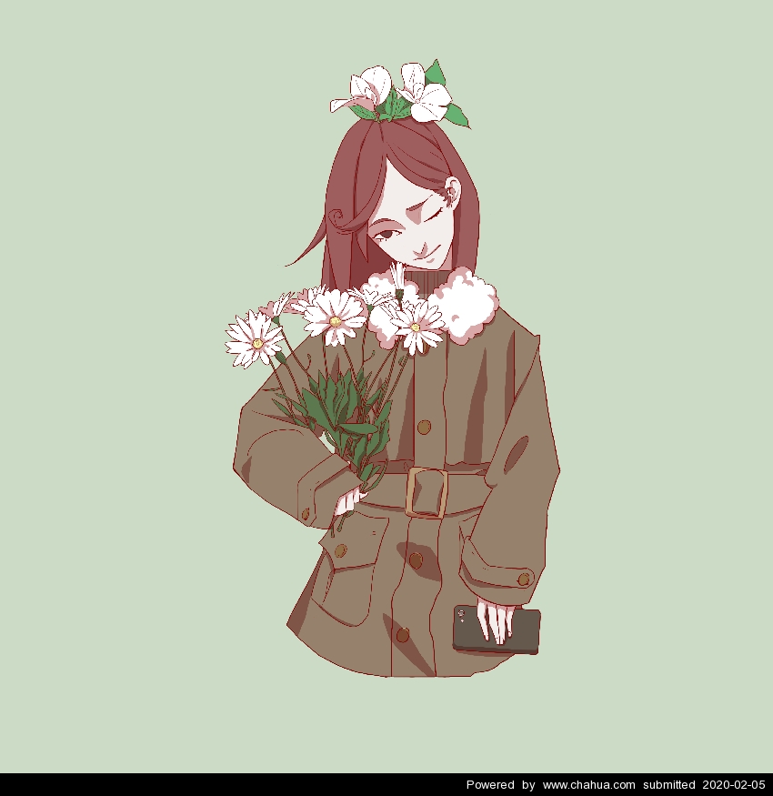 捧花的少女