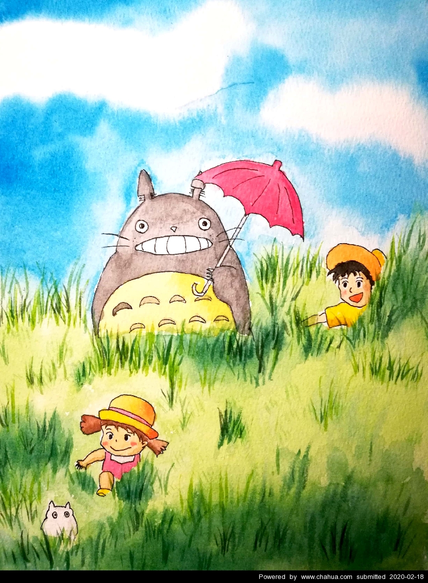 龙猫 小萌水彩插画作品 中国插画画廊 插画中国