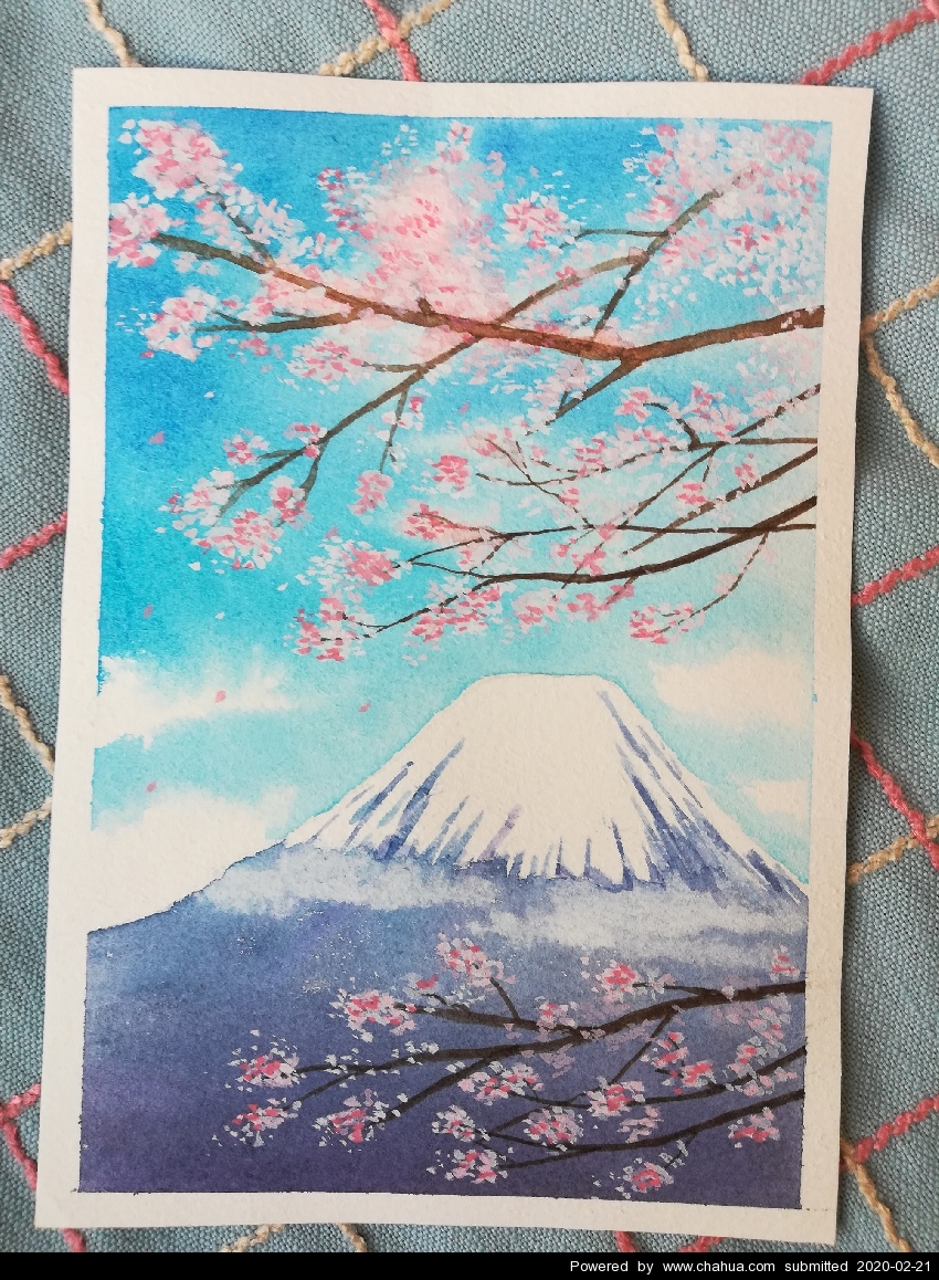 富士山下 水彩