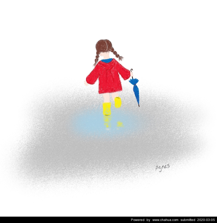 穿雨衣的小女孩 - agnes233的插画作品 - 中国插画画廊