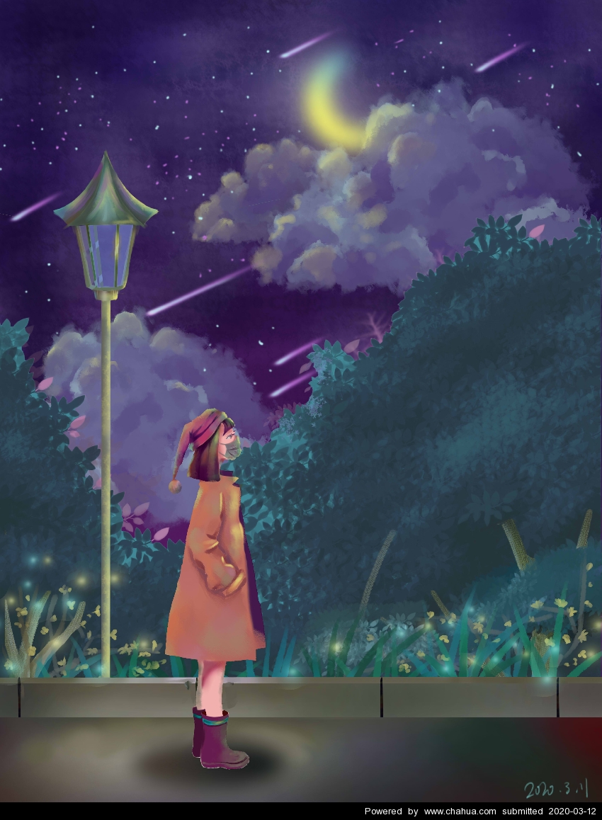 仰望星空 - ze意插画作品 - 中国插画画廊