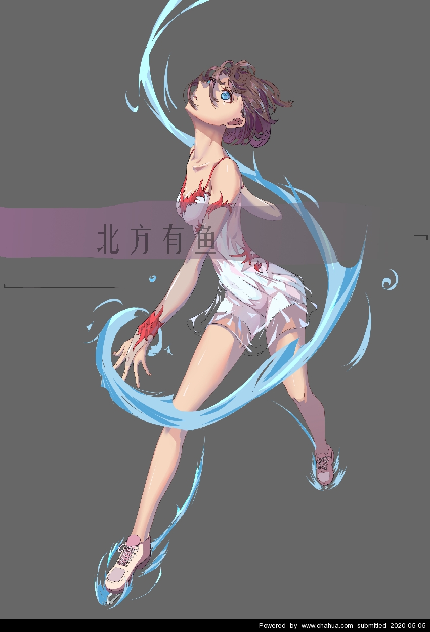 少女-滑冰 - 北方有鱼插画作品 - 中国插画画廊