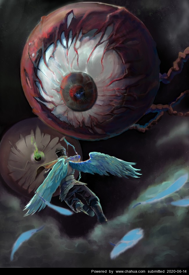 惭愧的插画作品 - 双子魔眼与弓 - 插画中国 - www.chahua.org